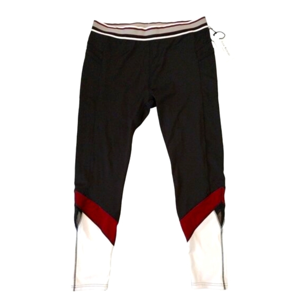 Isaac Mizrahi Colorblock Capri Leggings SIze 2X Red Black White Yoga Training